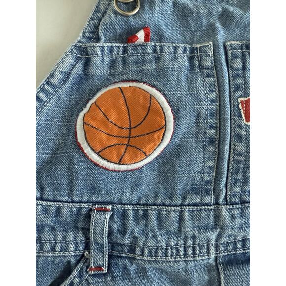 Sesame Street Vintage Denim Cookie Monster Short Overalls Size 3 T Basketball - Picture 7 of 13